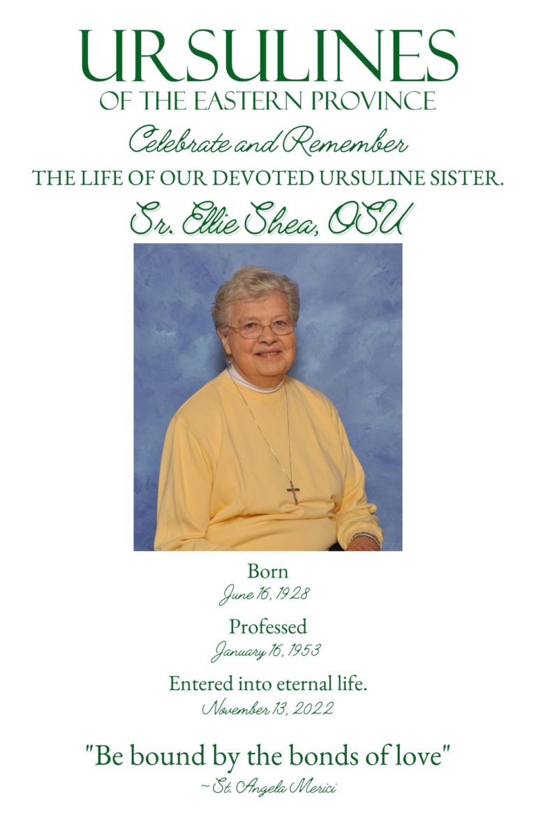 Obituary and Funeral Liturgy of Sr. Ellie Shea, OSU