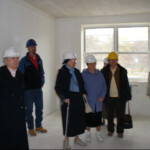 Ursuline Sisters on 'Hard Hat' tour of interior of renovated St. Mary's and Serviam Gardens building #2, April 2009